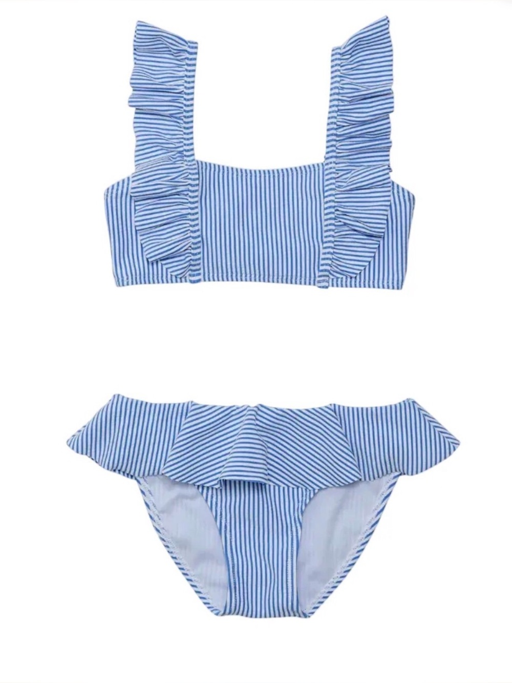 NWT Snapper Rock Parisian Summer Frilled Bikini girls size 1-2T